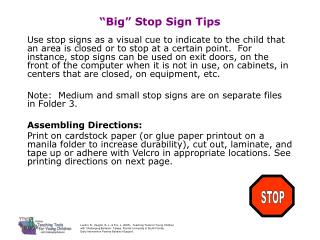 “Big” Stop Sign Tips