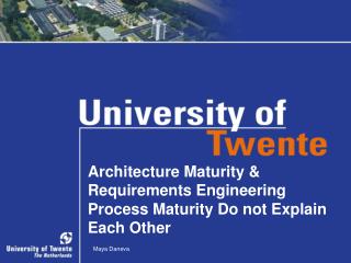 Architecture Maturity &amp; Requirements Engineering Process Maturity Do not Explain Each Other