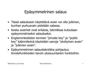 Epäsymmetrinen salaus