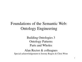 Foundations of the Semantic Web: Ontology Engineering