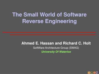 The Small World of Software Reverse Engineering