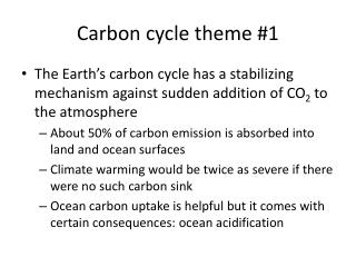 Carbon cycle theme #1