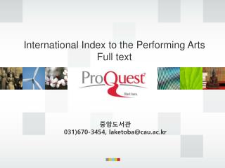 International Index to the Performing Arts Full text