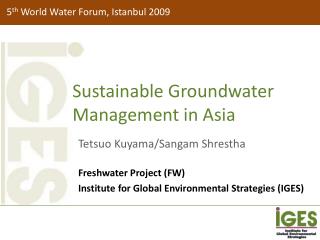 Sustainable Groundwater Management in Asia