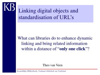 Linking electronic documents and standardisation of URL’s
