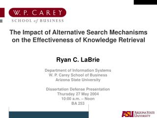 The Impact of Alternative Search Mechanisms on the Effectiveness of Knowledge Retrieval