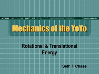 Mechanics of the YoYo