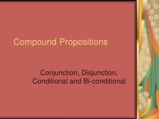 Compound Propositions