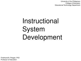 Instructional System Development