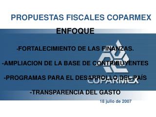 PROPUESTAS FISCALES COPARMEX