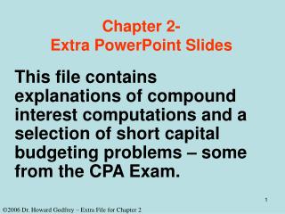 Chapter 2- Extra PowerPoint Slides