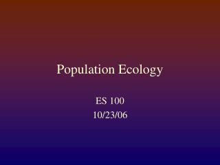 Population Ecology