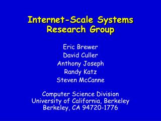 Internet-Scale Systems Research Group