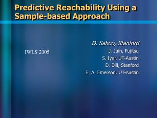 Predictive Reachability Using a Sample-based Approach