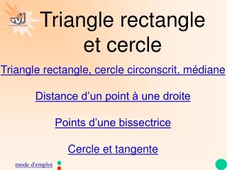 Triangle rectangle et cercle