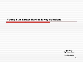 Young Sun Target Market &amp; Key Solutions