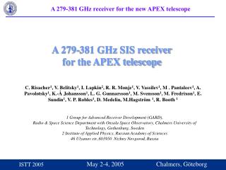 A 279-381 GHz SIS receiver for the APEX telescope