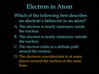 Electron in Atom