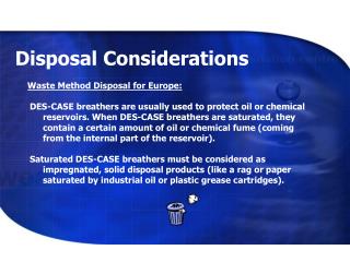 Disposal Considerations