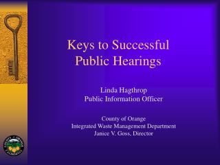 Keys to Successful Public Hearings