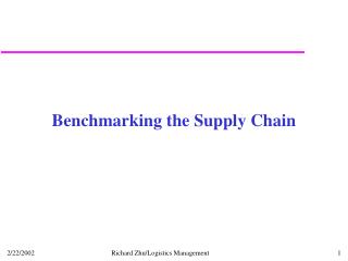 Benchmarking the Supply Chain