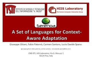 A Set of Languages for Context-Aware Adaptation