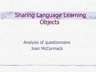 Sharing Language Learning Objects