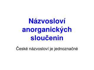 Názvosloví anorganických sloučenin