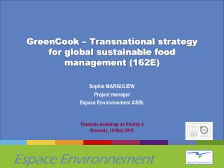 GreenCook – Transnational strategy for global sustainable food management (162E)