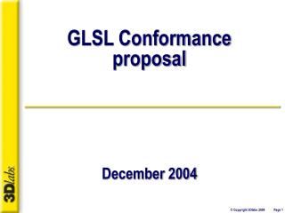 GLSL Conformance proposal