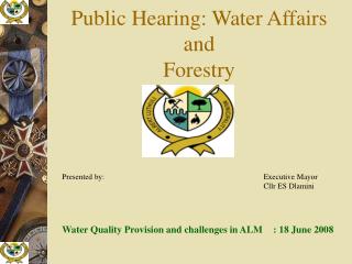 Public Hearing: Water Affairs and Forestry