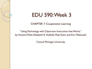 EDU 590: Week 3