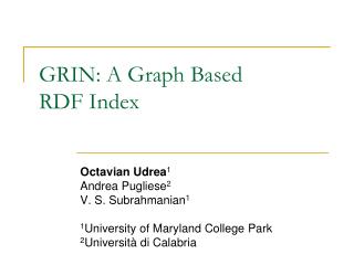 GRIN: A Graph Based RDF Index