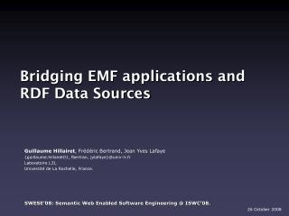 Bridging EMF applications and RDF Data Sources