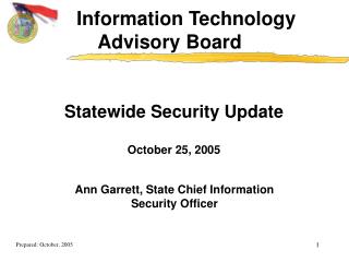 Statewide Security Update October 25, 2005