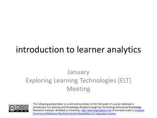 introduction to learner analytics