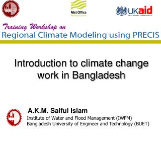 Introduction to climate change work in Bangladesh