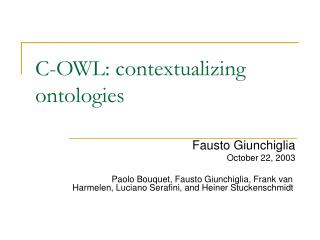 C-OWL: contextualizing ontologies