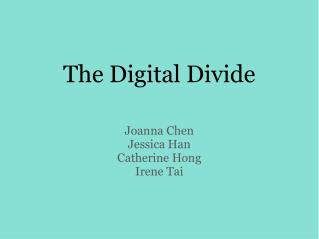 The Digital Divide