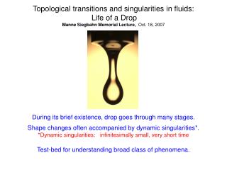 During its brief existence, drop goes through many stages.