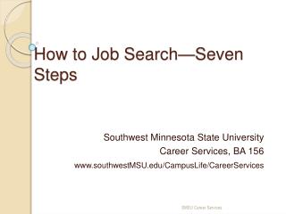 How to Job Search—Seven Steps