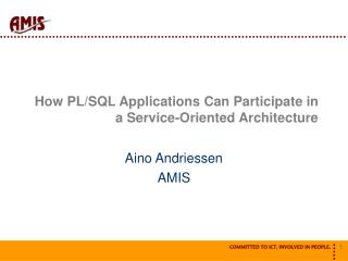 How PL/SQL Applications Can Participate in a Service-Oriented Architecture