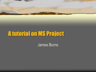 A tutorial on MS Project