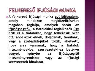 Felkereső ifjúsági munka