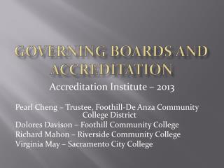 Governing boards and accreditation