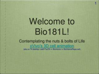Welcome to Bio181L!