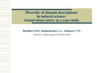 Diversity of domain descriptions in natural science: virtual observatory as a case study