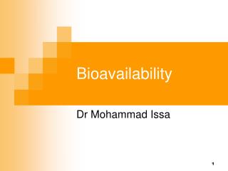 Bioavailability