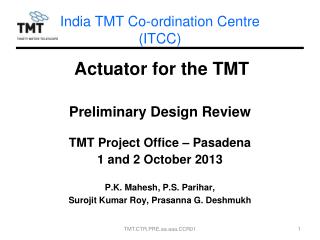 India TMT Co-ordination Centre (ITCC)