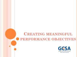 Creating meaningful performance objectives